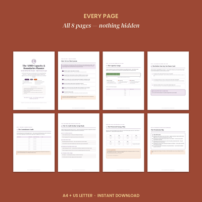 The ADHD Capacity & Boundaries Planner preview 4