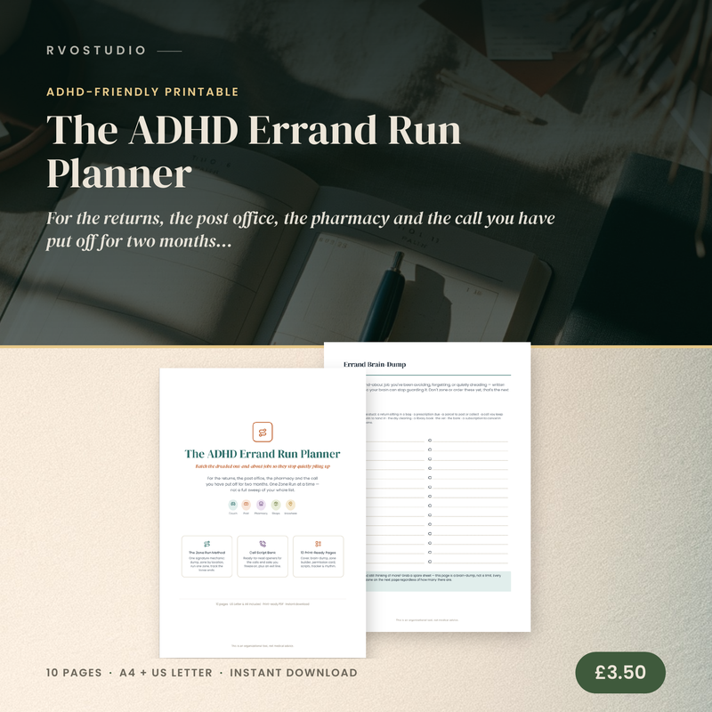 The ADHD Errand Run Planner &mdash; ADHD printable cover