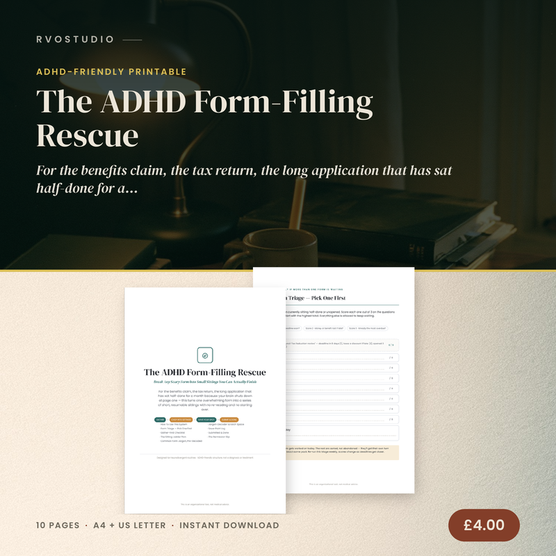 The ADHD Form-Filling Rescue &mdash; ADHD printable cover