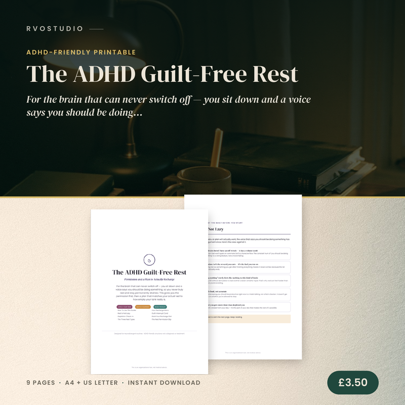 The ADHD Guilt-Free Rest &mdash; ADHD printable cover