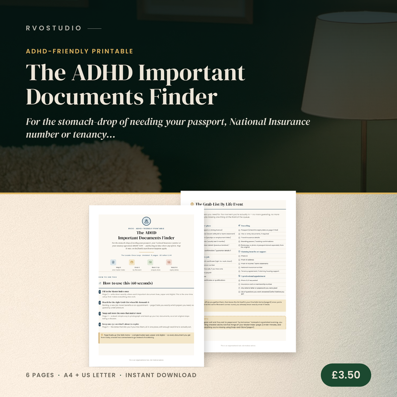 The ADHD Important Documents Finder — ADHD printable cover