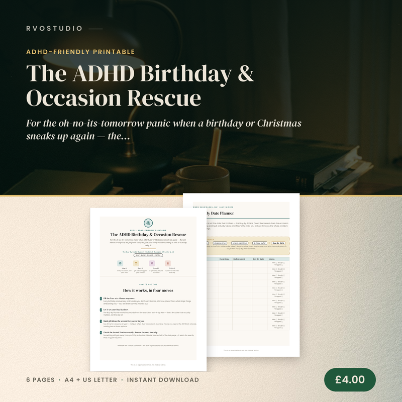 The ADHD Birthday & Occasion Rescue — ADHD printable cover