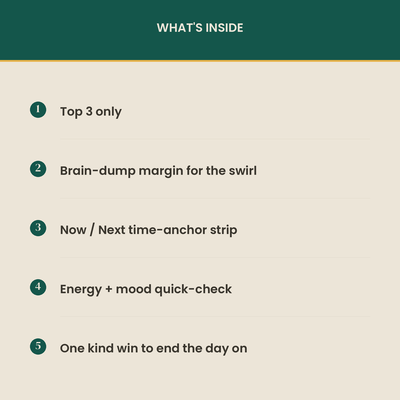 ADHD One Page Daily Planner, The Anti-Overwhelm Single Sheet preview 2