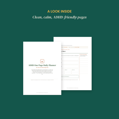 ADHD One Page Daily Planner, The Anti-Overwhelm Single Sheet preview 3