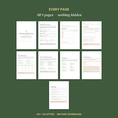ADHD One Page Daily Planner, The Anti-Overwhelm Single Sheet preview 4
