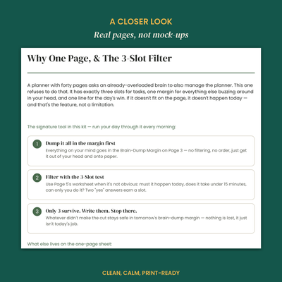 ADHD One Page Daily Planner, The Anti-Overwhelm Single Sheet preview 5