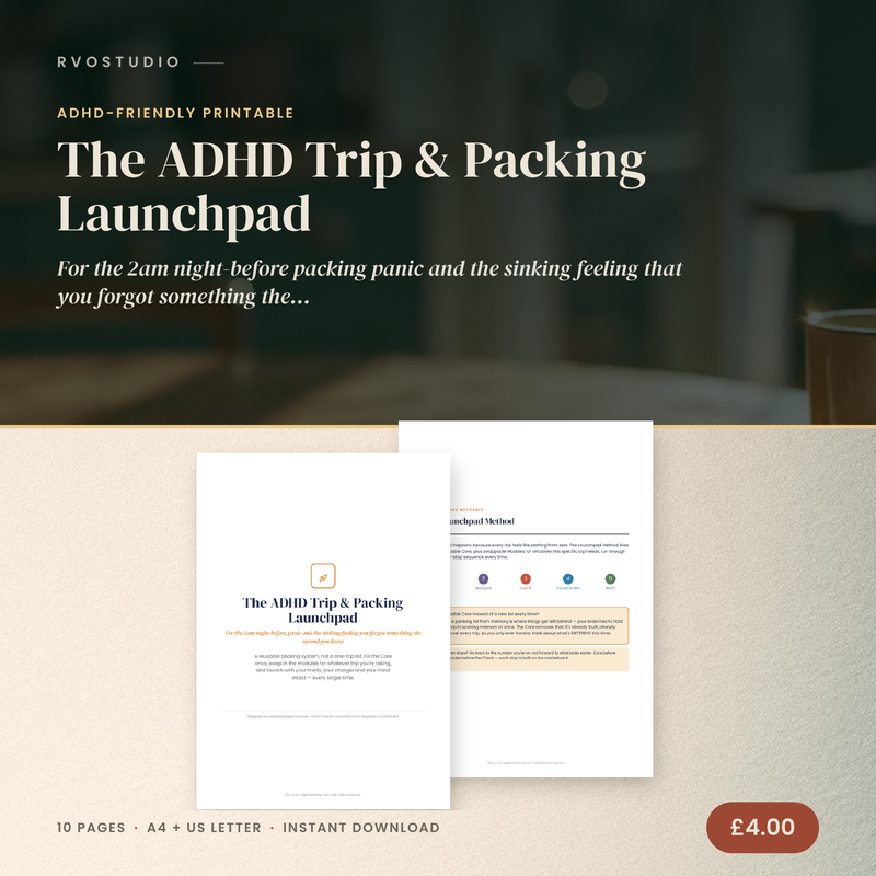 The ADHD Trip & Packing Launchpad &mdash; ADHD printable cover