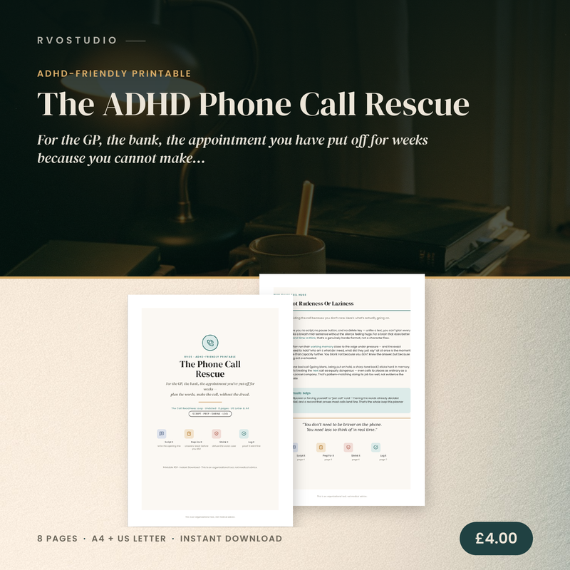 The ADHD Phone Call Rescue &mdash; ADHD printable cover