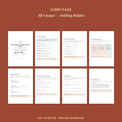 Bare-Minimum ADHD Self-Care Menu preview 4