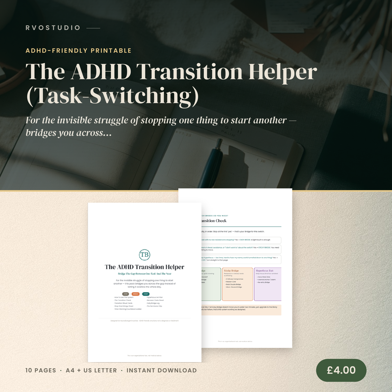 The ADHD Transition Helper (Task-Switching) &mdash; ADHD printable cover