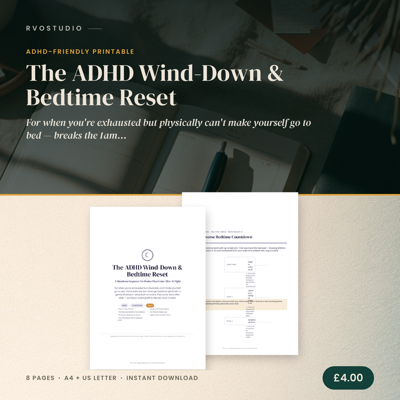 The ADHD Wind-Down & Bedtime Reset &mdash; ADHD printable cover