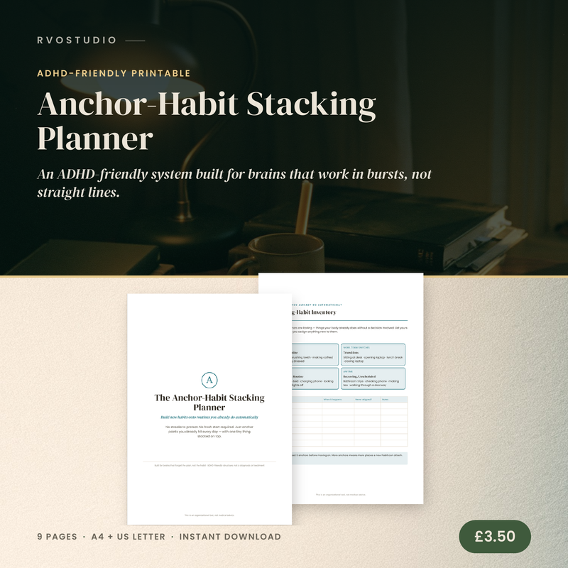 Anchor-Habit Stacking Planner — ADHD printable cover