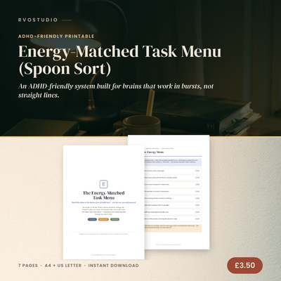 Energy-Matched Task Menu (Spoon Sort)