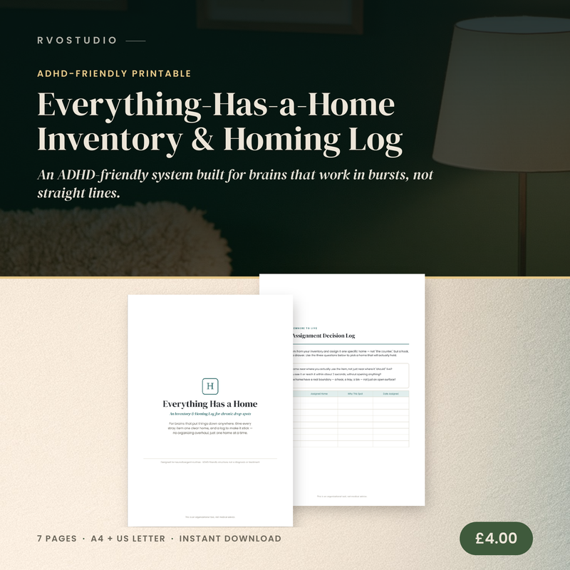 Everything-Has-a-Home Inventory & Homing Log — ADHD printable cover
