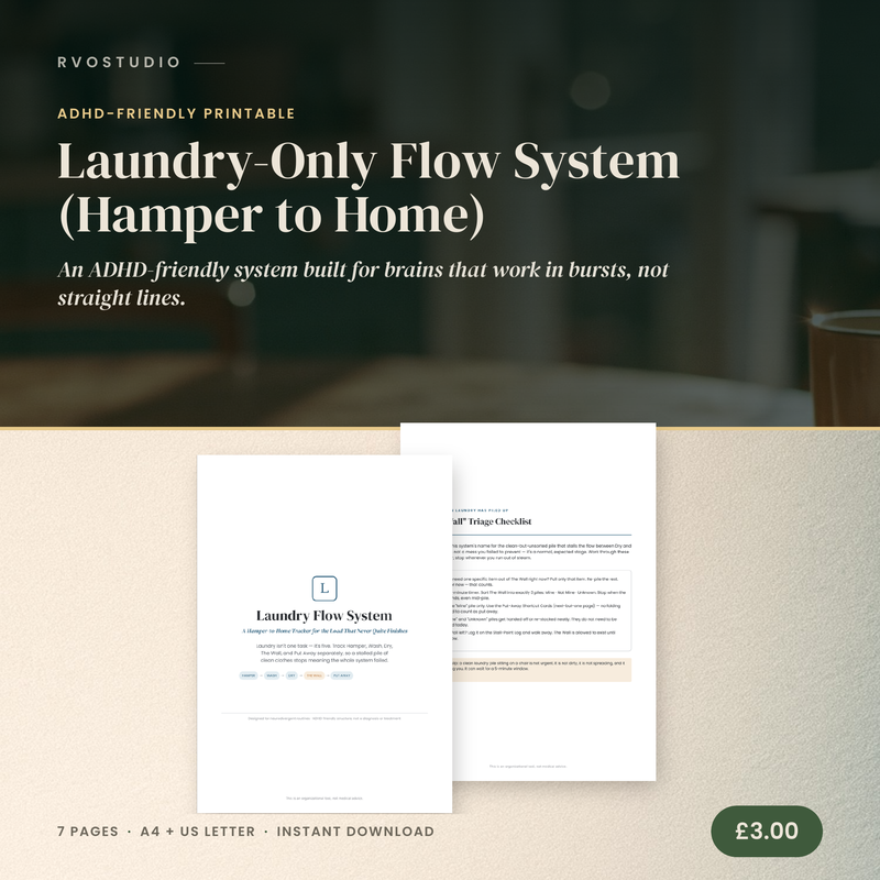Laundry-Only Flow System (Hamper to Home) &mdash; ADHD printable cover