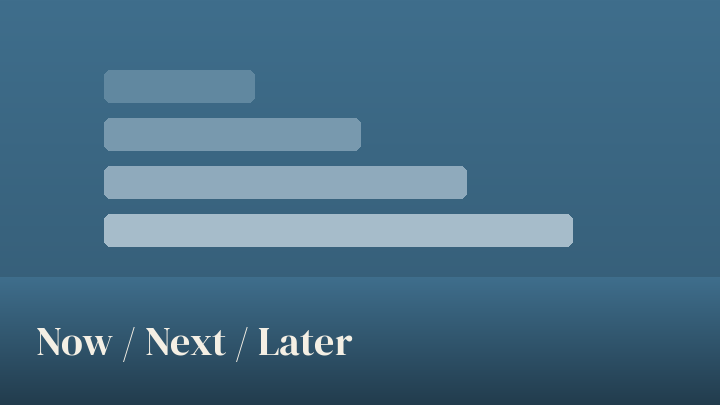 Now / Next / Later preview